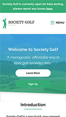 Laravel website development for Society Golf mobile